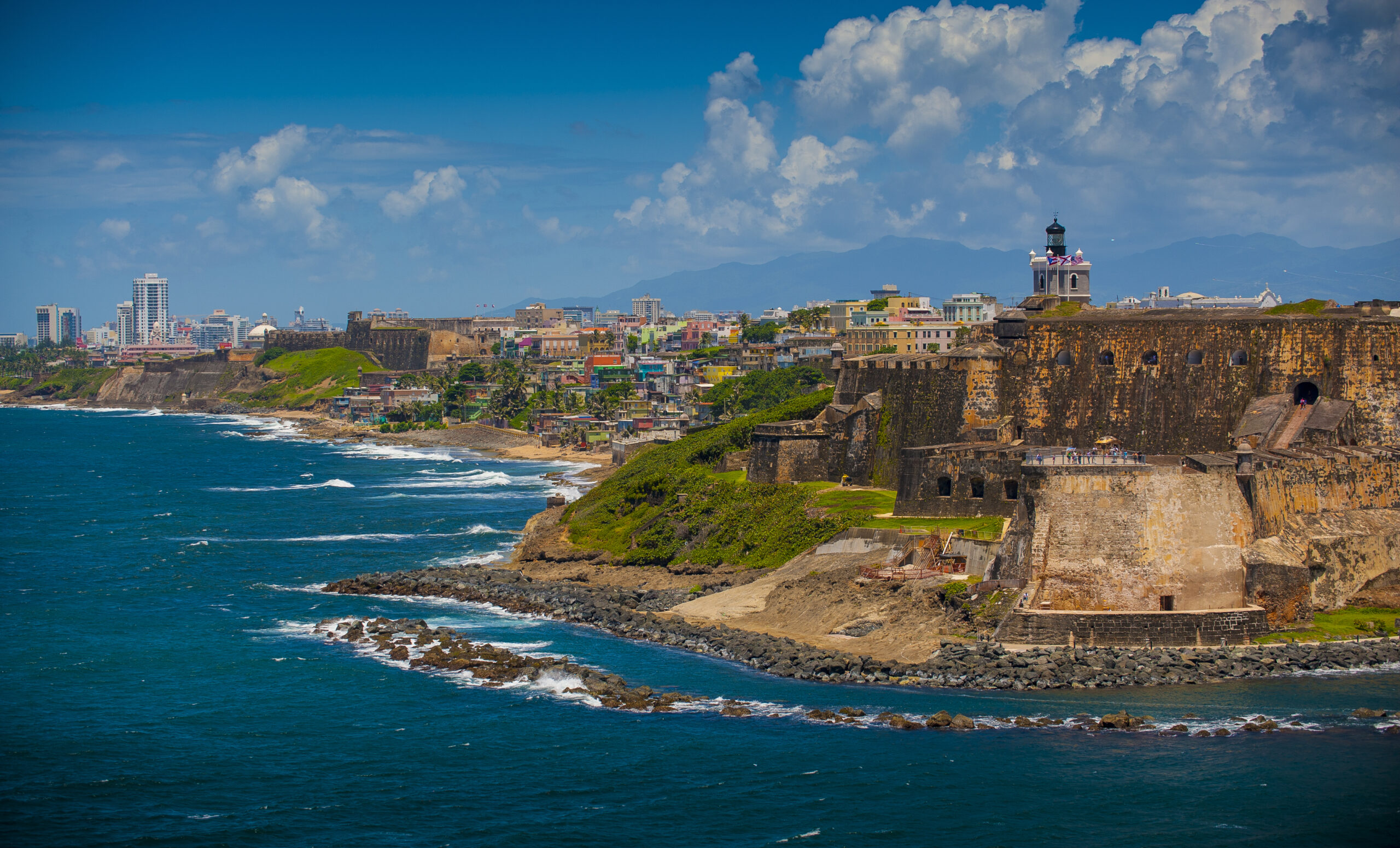 Approaching El Morro, Old San Juan, Puerto Rico from the Atlantic Ocean