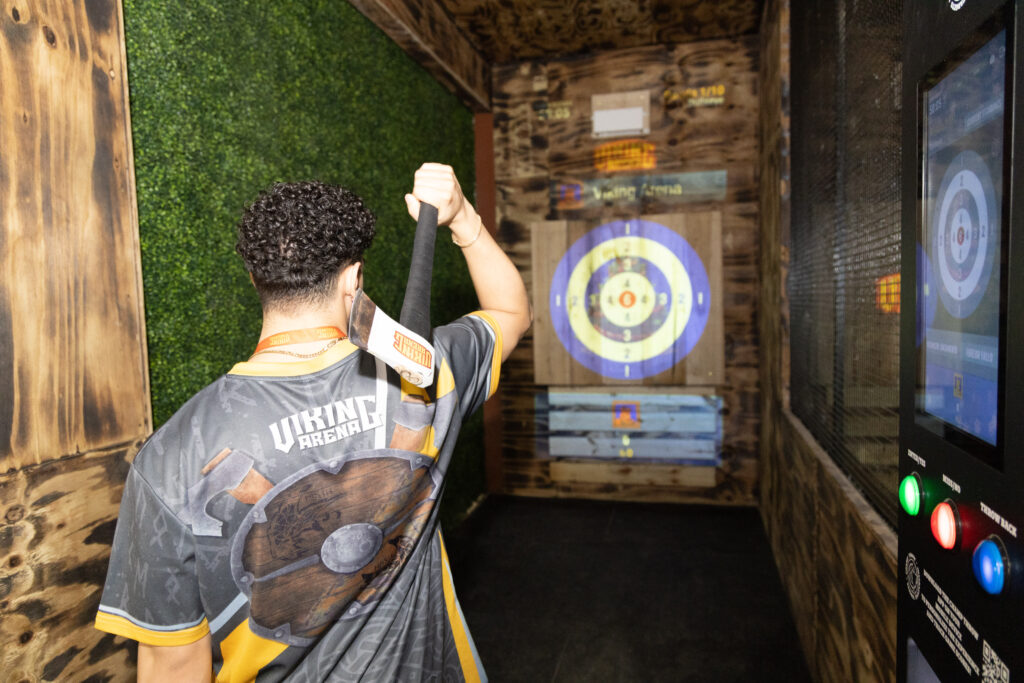 Axe throwing at Viking Arena indoor playground