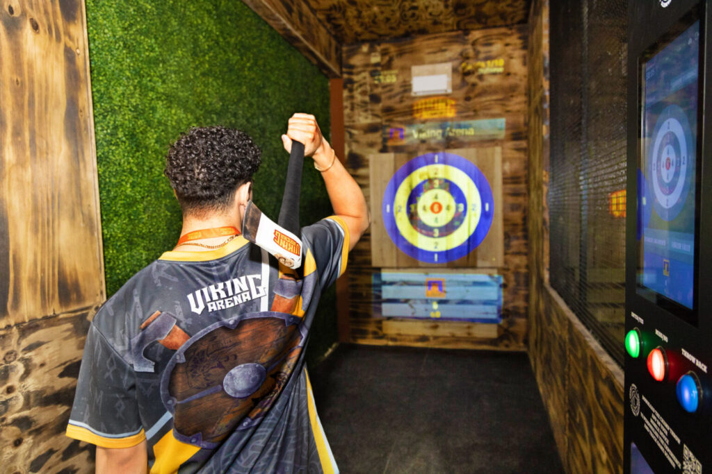 Axe throwing at Viking Arena indoor playground