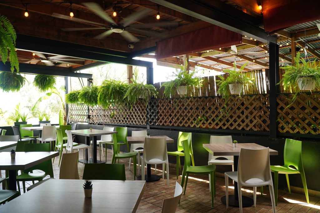 The garden seating area