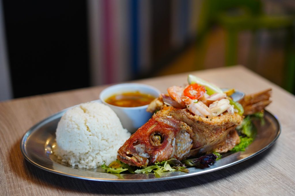 Chillo or whole stuffed red snapper