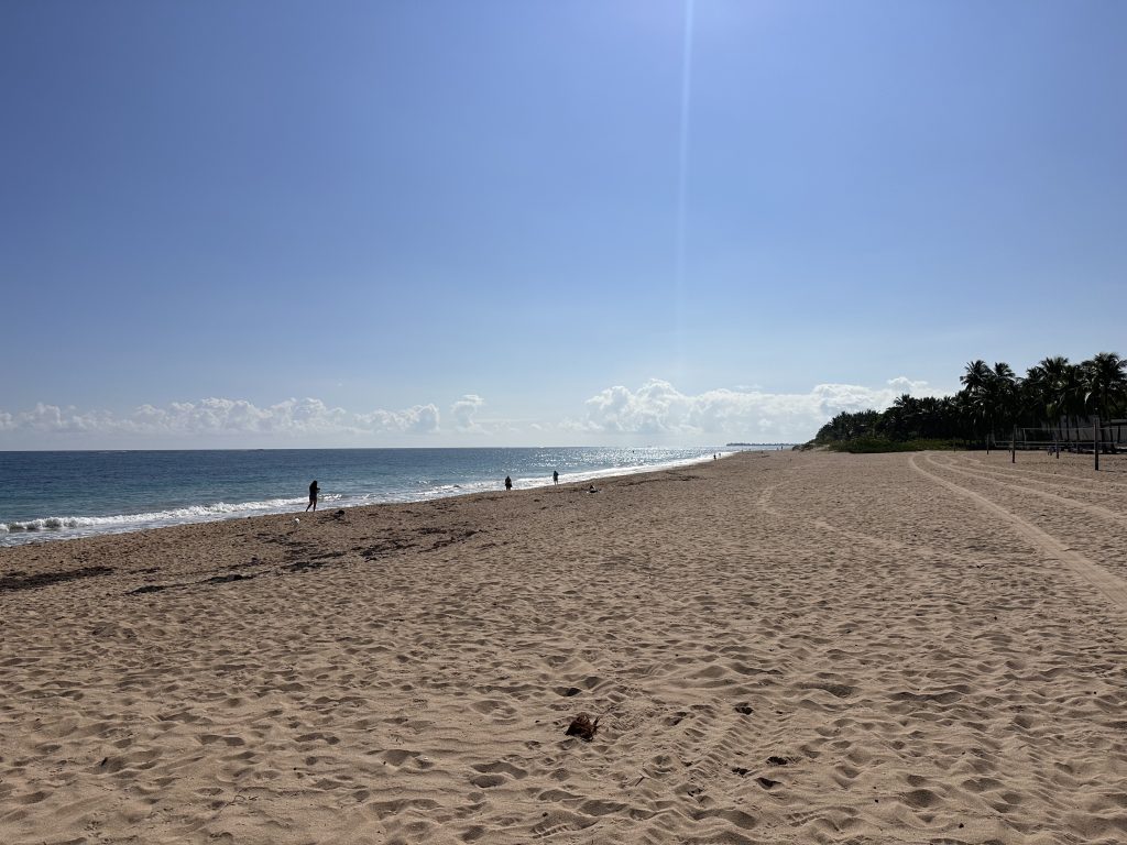 Jogging route on the beach